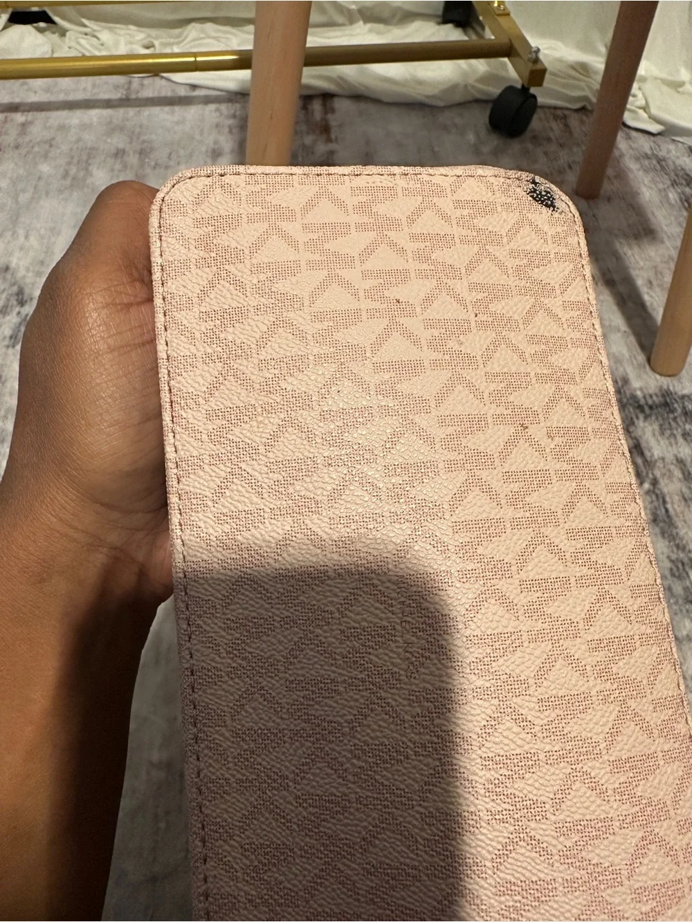 Michael Kors Blush Pink Signature Tote with Center Panel and MK Charm